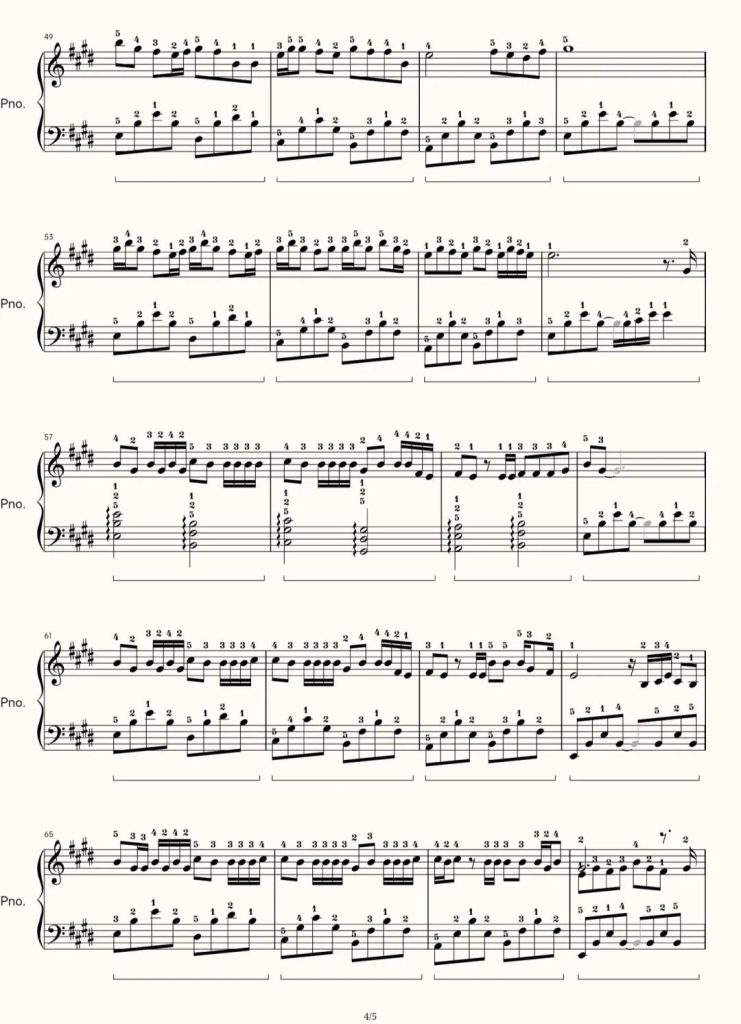 我记得 钢琴曲谱 五线谱 带指法- 赵雷