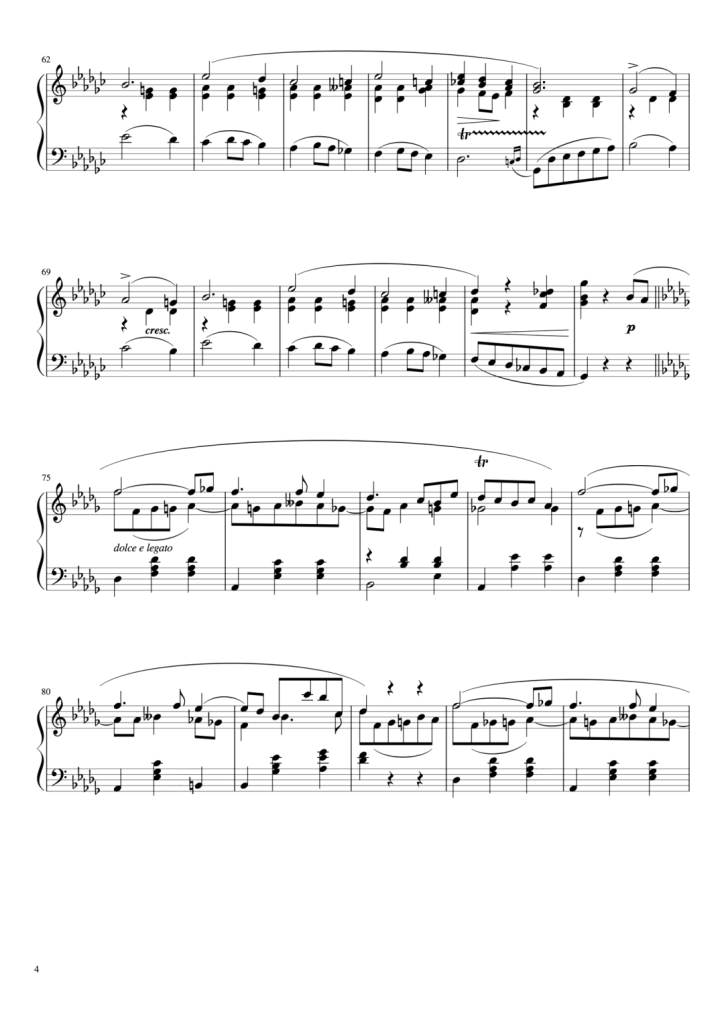 肖邦 降D大调圆舞曲 Op.70 No.3 钢琴五线谱