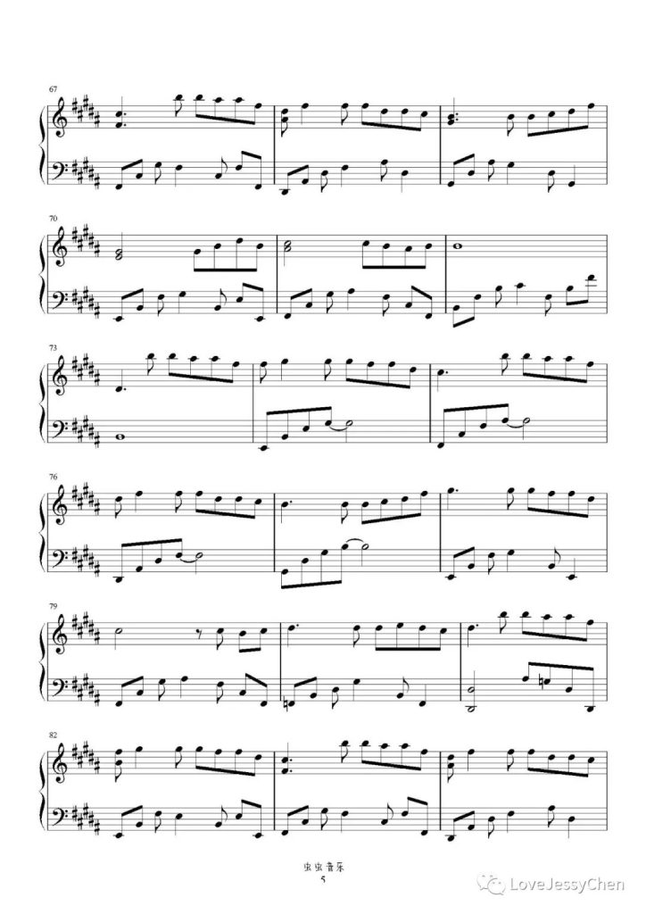  最美的瞬间 钢琴曲谱 - 小阿七