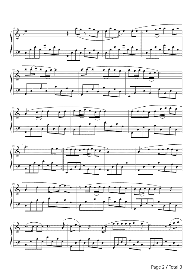 等爱的玫瑰 钢琴谱