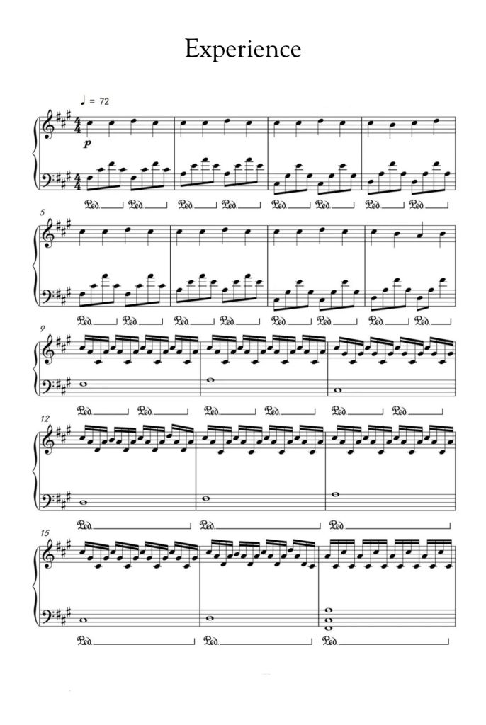 Experience 钢琴曲谱