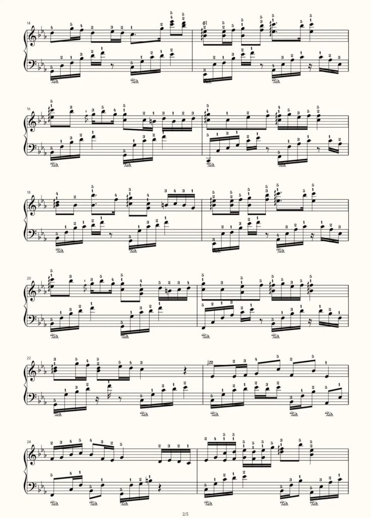 人间烟火 钢琴曲谱 原调版  - 程响