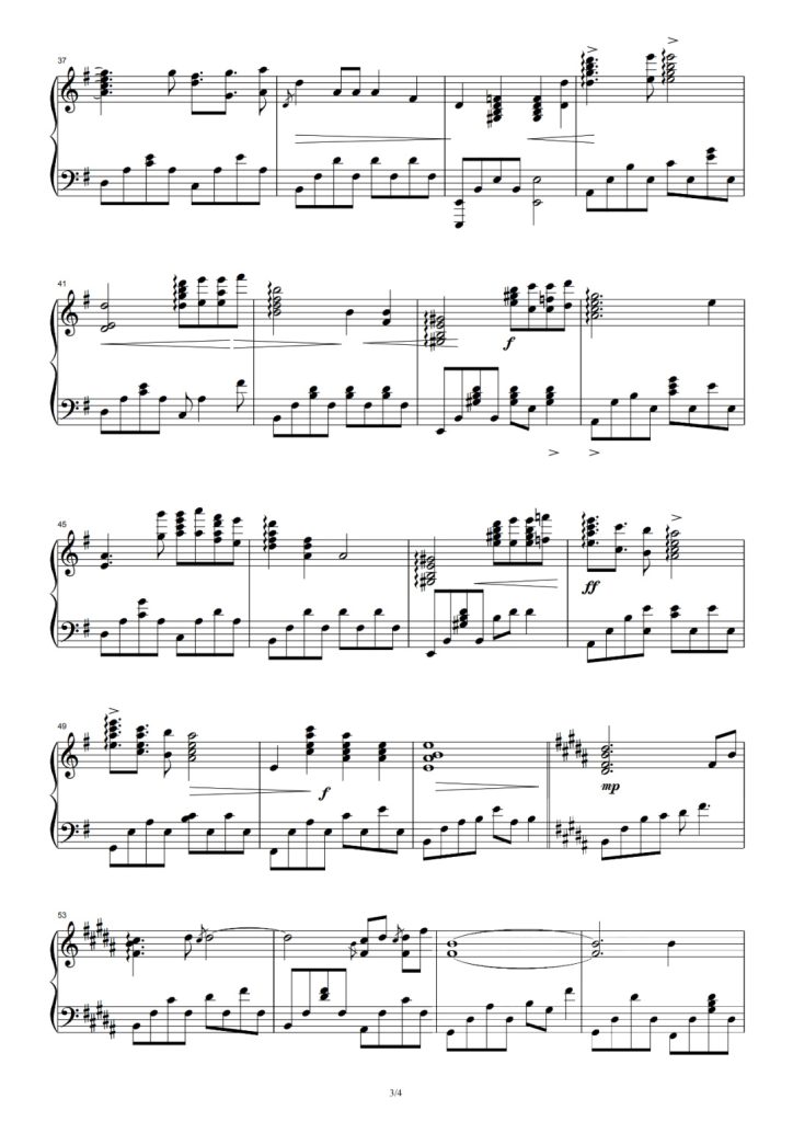 远方的寂静 钢琴曲谱 - 林海