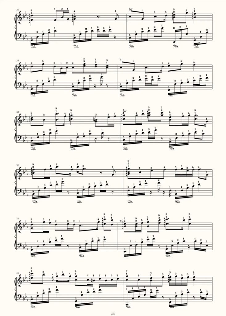 人间烟火 钢琴曲谱 原调版  - 程响