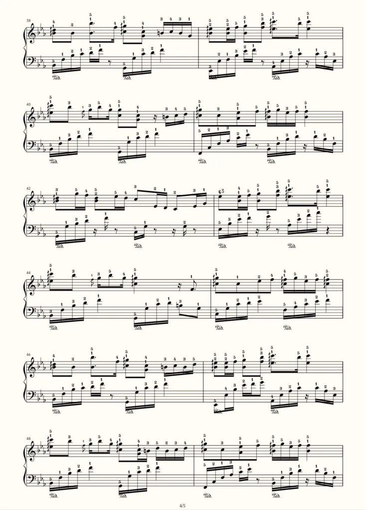 人间烟火 钢琴曲谱 原调版  - 程响