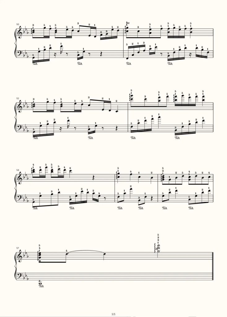 人间烟火 钢琴曲谱 原调版  - 程响