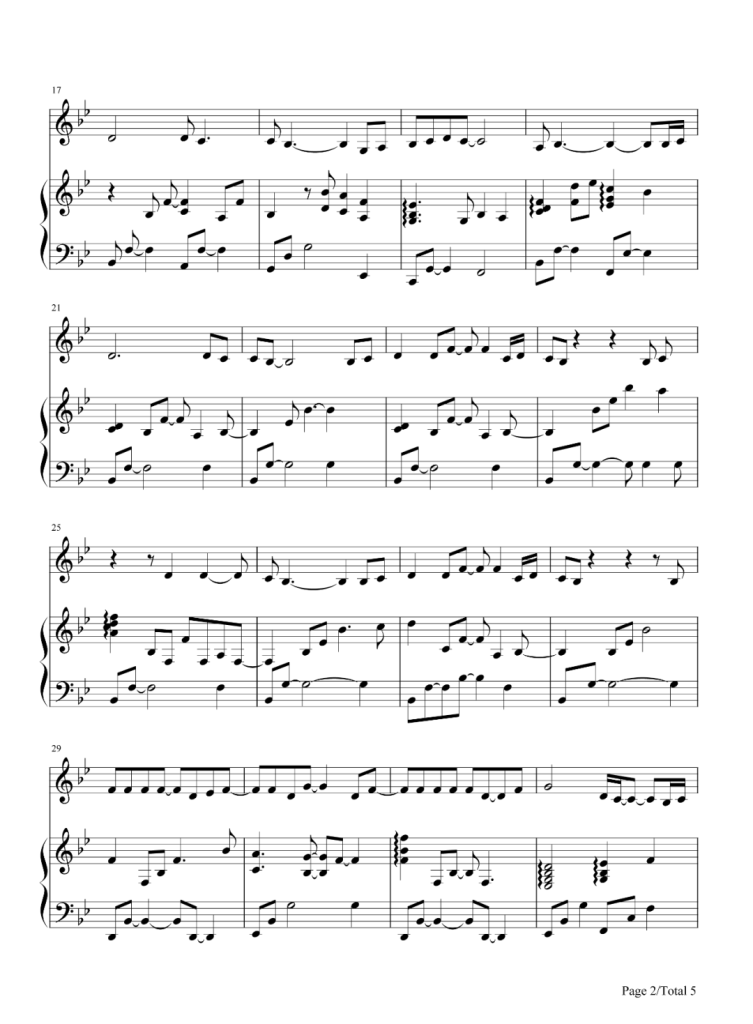 Journey 钢琴五线谱 - 张韶涵