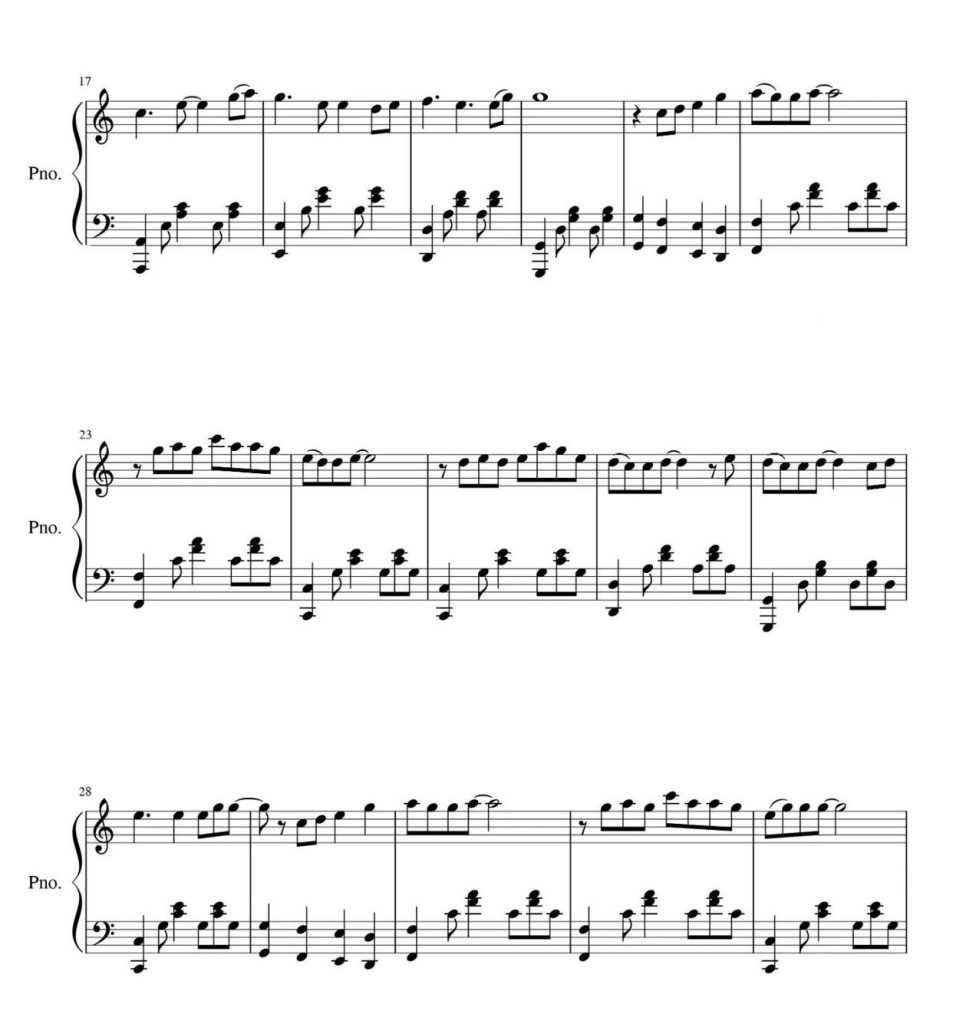 我们都是追梦人 钢琴五线谱