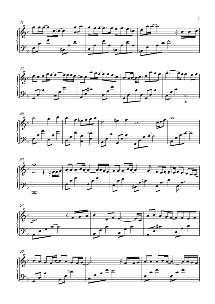 那些年 钢琴曲谱 -电影《那些年，我们一起追的女孩。》主题曲 - 胡夏