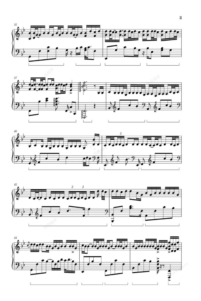 向云端 钢琴五线谱