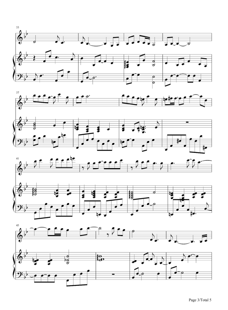 Journey 钢琴五线谱 - 张韶涵