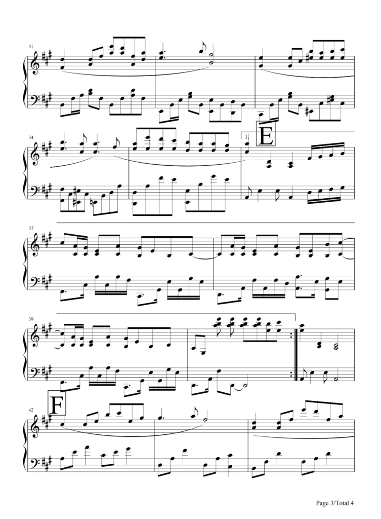 亲爱的，那不是爱情 钢琴五线谱 - 张韶涵