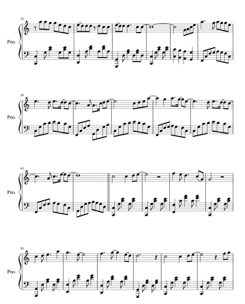 我们都是追梦人 钢琴五线谱