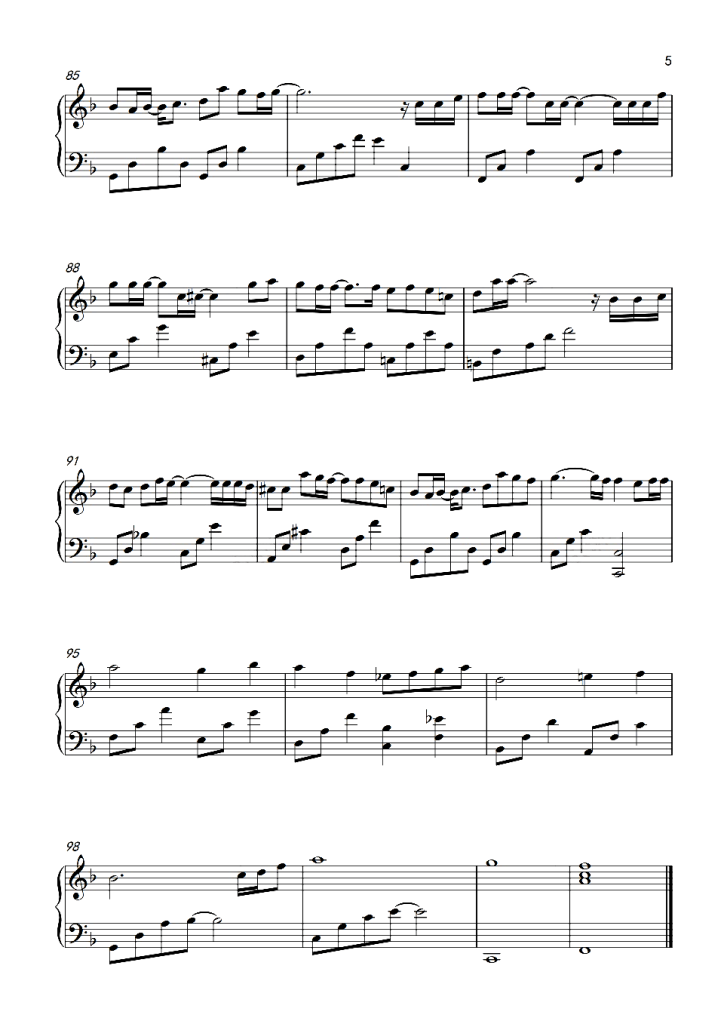 那些年 钢琴曲谱 -电影《那些年，我们一起追的女孩。》主题曲 - 胡夏