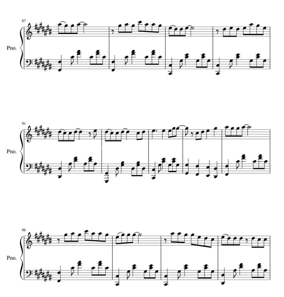 我们都是追梦人 钢琴五线谱