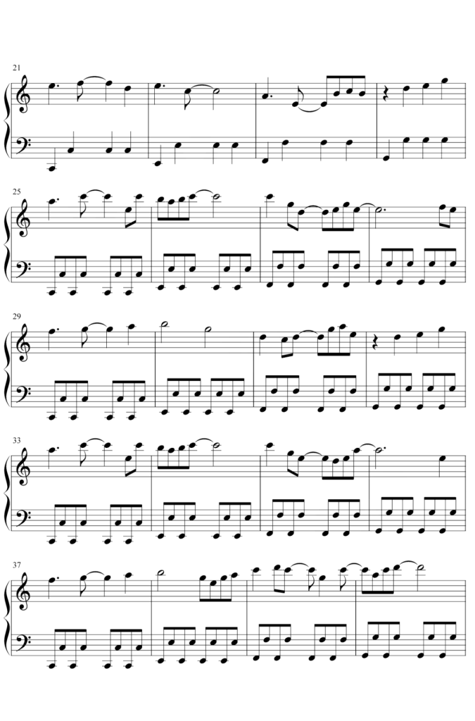 万古生香 钢琴五线谱 - 洛天依