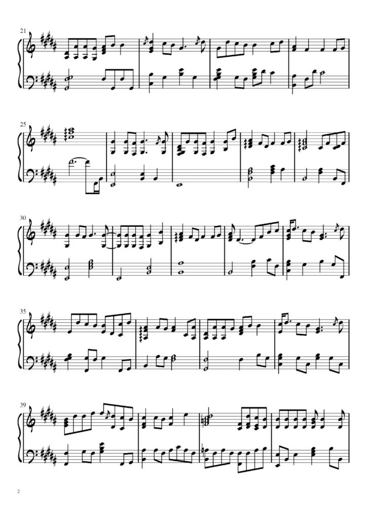 爸爸妈妈  钢琴曲谱 - 李荣浩