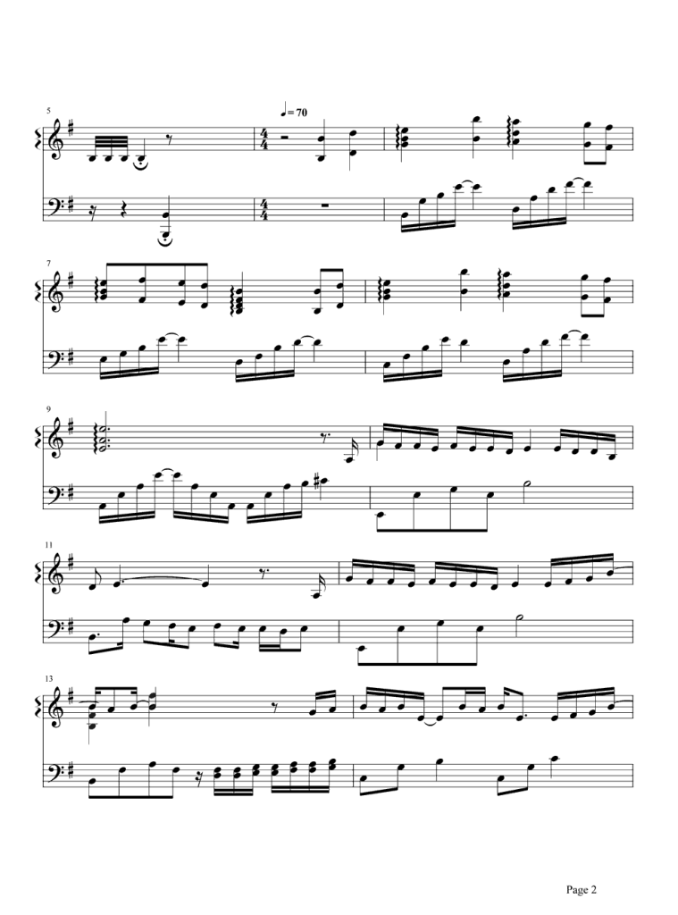 信仰 钢琴五线谱 - 张信哲