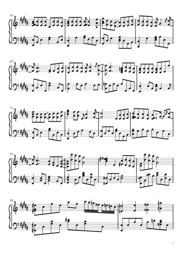 爸爸妈妈  钢琴曲谱 - 李荣浩