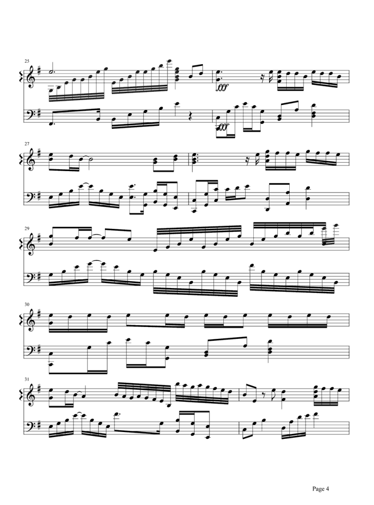 信仰 钢琴五线谱 - 张信哲