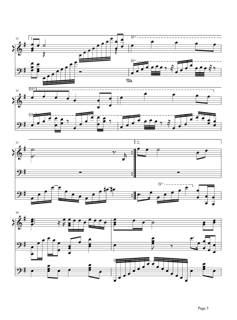 信仰 钢琴五线谱 - 张信哲