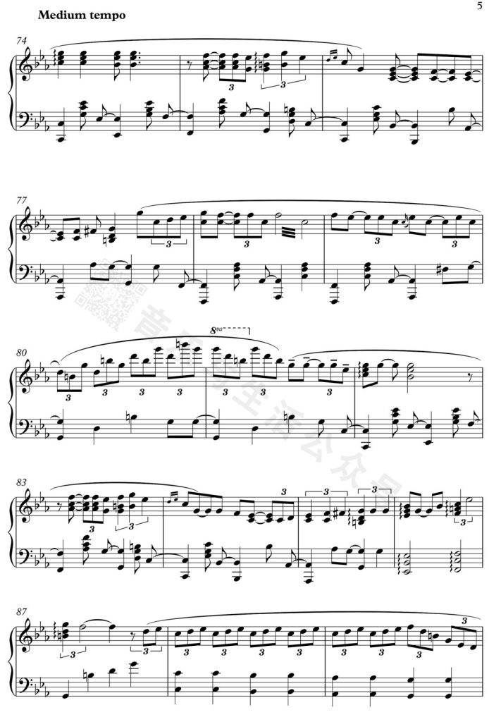 夏日时光 Summertime 钢琴曲谱  - 格什温经典名曲