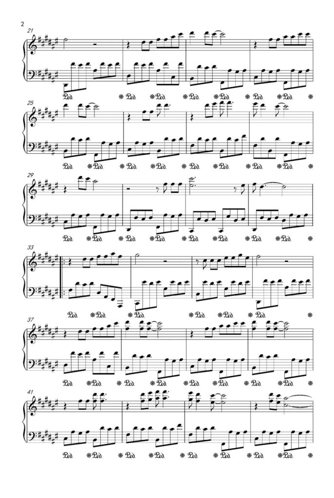 The Sound of Silence 寂静之声 钢琴曲谱