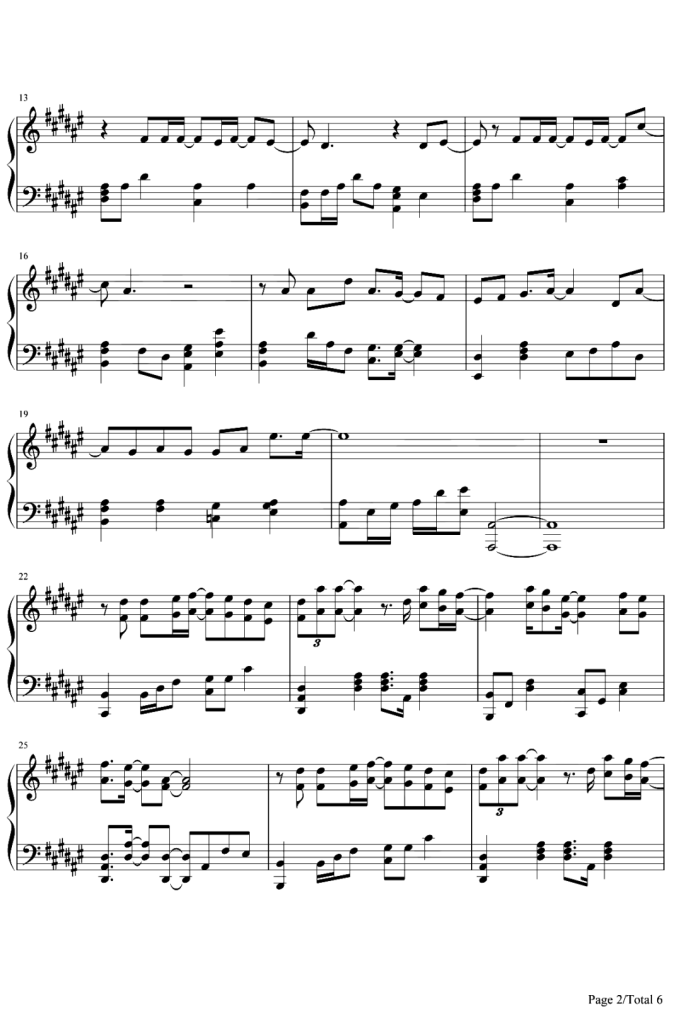 焚情 钢琴谱-张信哲