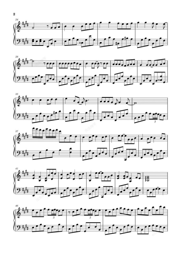 甜甜的 钢琴曲谱