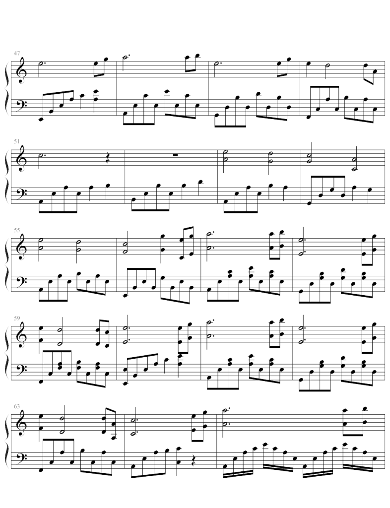 何须问 钢琴谱 - 电影《白蛇 缘起》主题曲