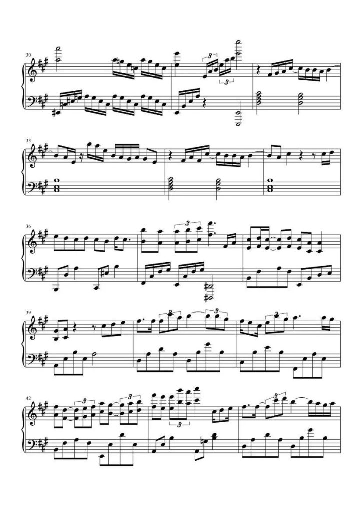 因为爱你  钢琴谱 - 棉子