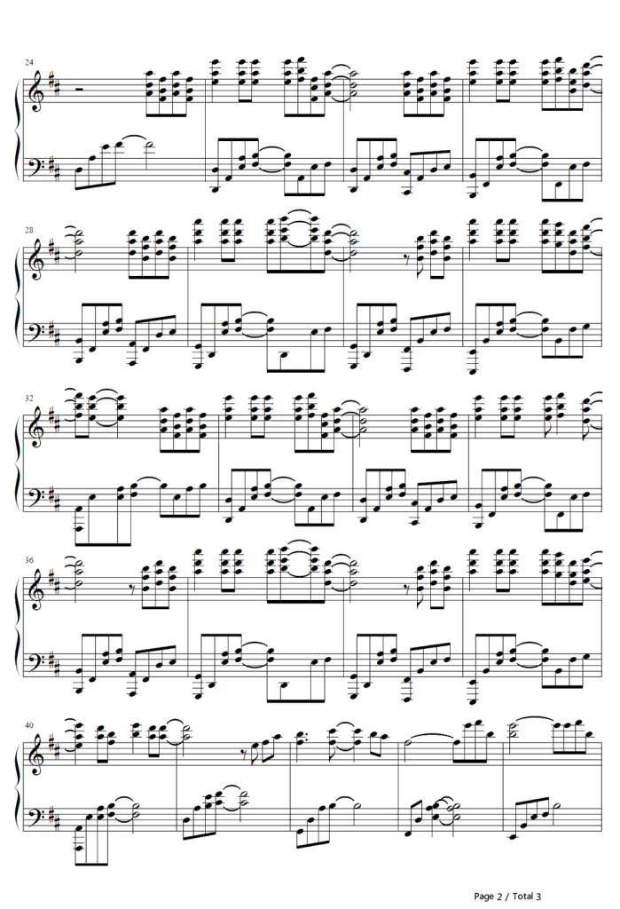 天涯过客 钢琴谱 - 周杰伦