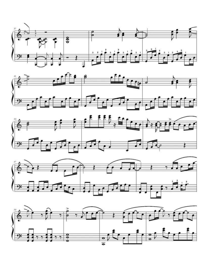 可惜没如果 钢琴谱 - 林俊杰