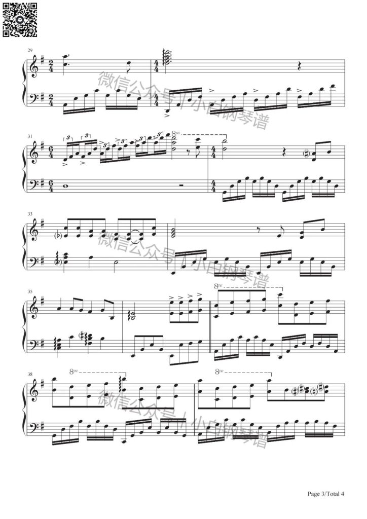 落叶 Les Feuilles Mortes 钢琴曲谱- 理查德 克莱德曼