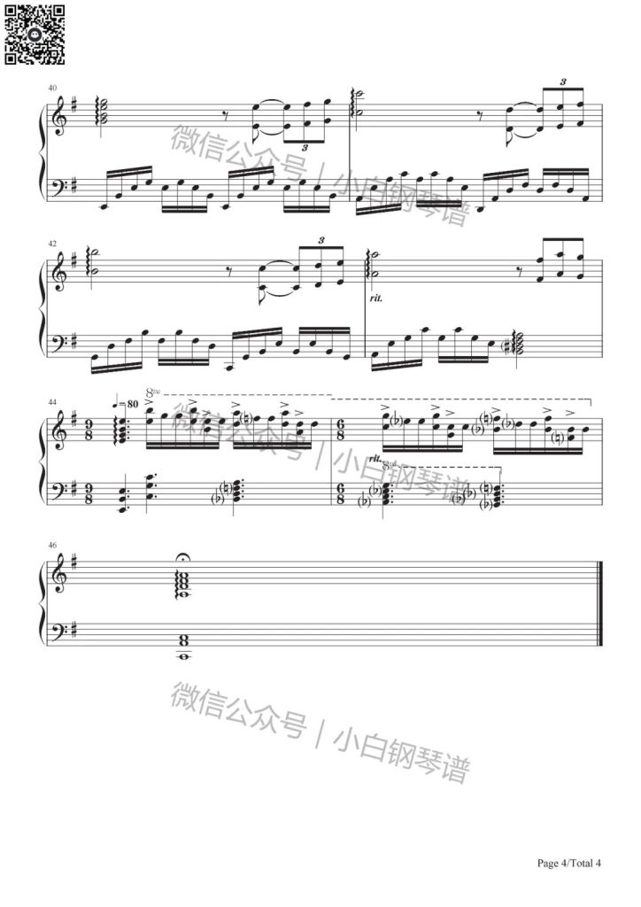 落叶 Les Feuilles Mortes 钢琴曲谱- 理查德 克莱德曼