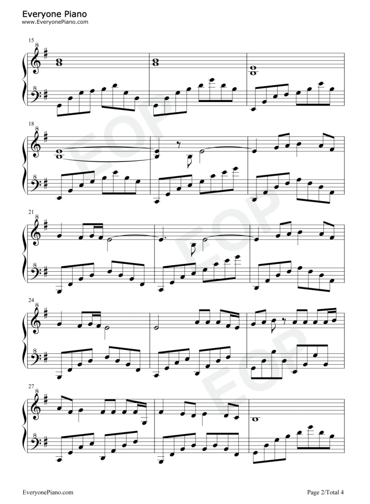 天竺少女 钢琴曲谱-西游记插曲 - 李玲玉