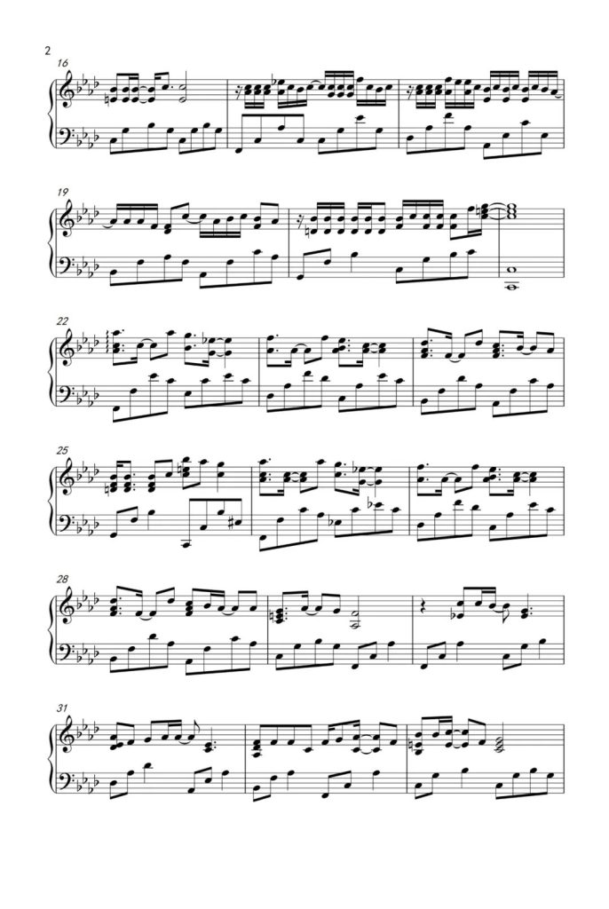 落日与晚风 钢琴曲谱