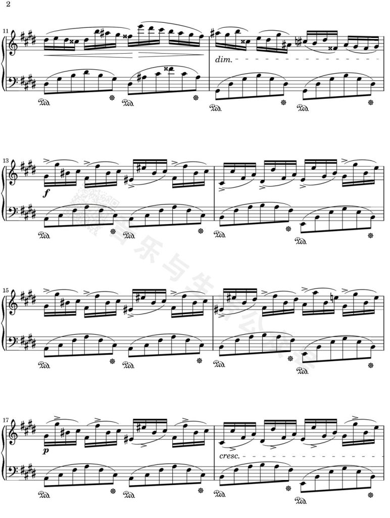 肖邦 幻想即兴曲 钢琴曲谱