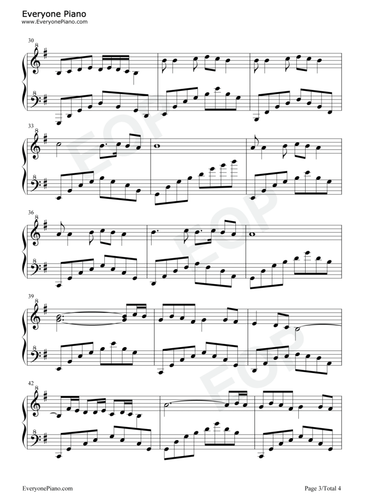 天竺少女 钢琴曲谱-西游记插曲 - 李玲玉