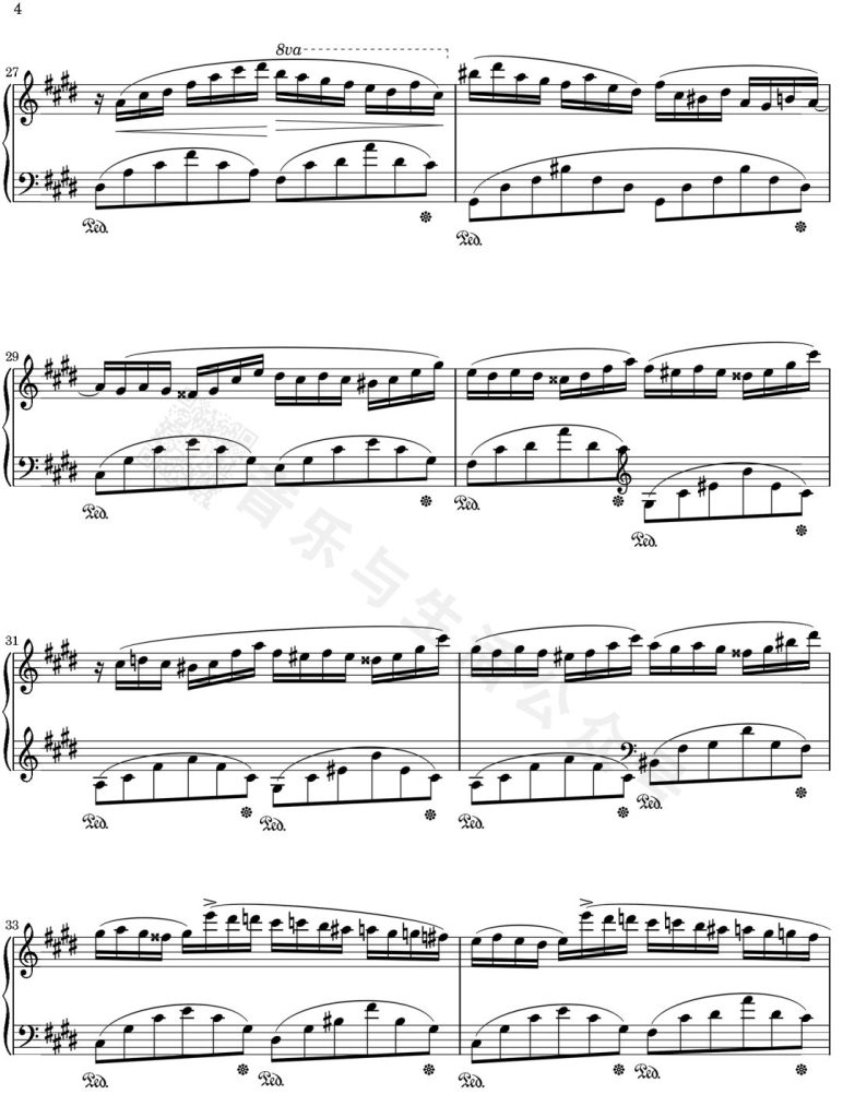 肖邦 幻想即兴曲 钢琴曲谱