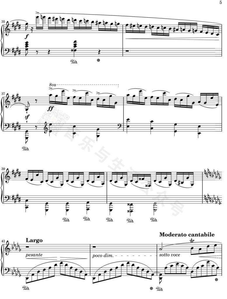 肖邦 幻想即兴曲 钢琴曲谱