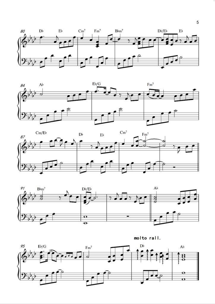 独家记忆 钢琴曲谱