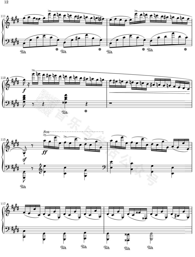 肖邦 幻想即兴曲 钢琴曲谱