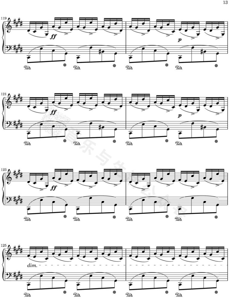 肖邦 幻想即兴曲 钢琴曲谱