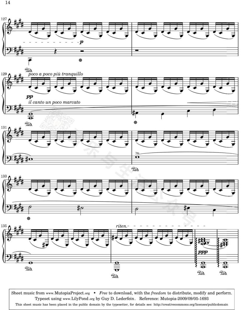 肖邦 幻想即兴曲 钢琴曲谱