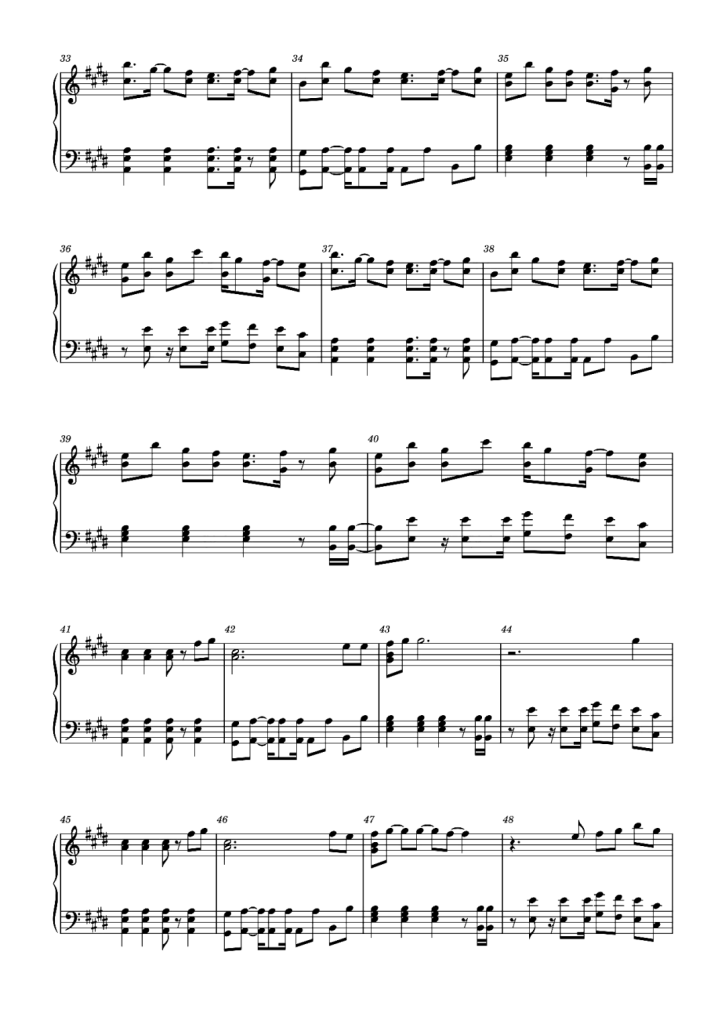 夏日漱石 钢琴曲谱