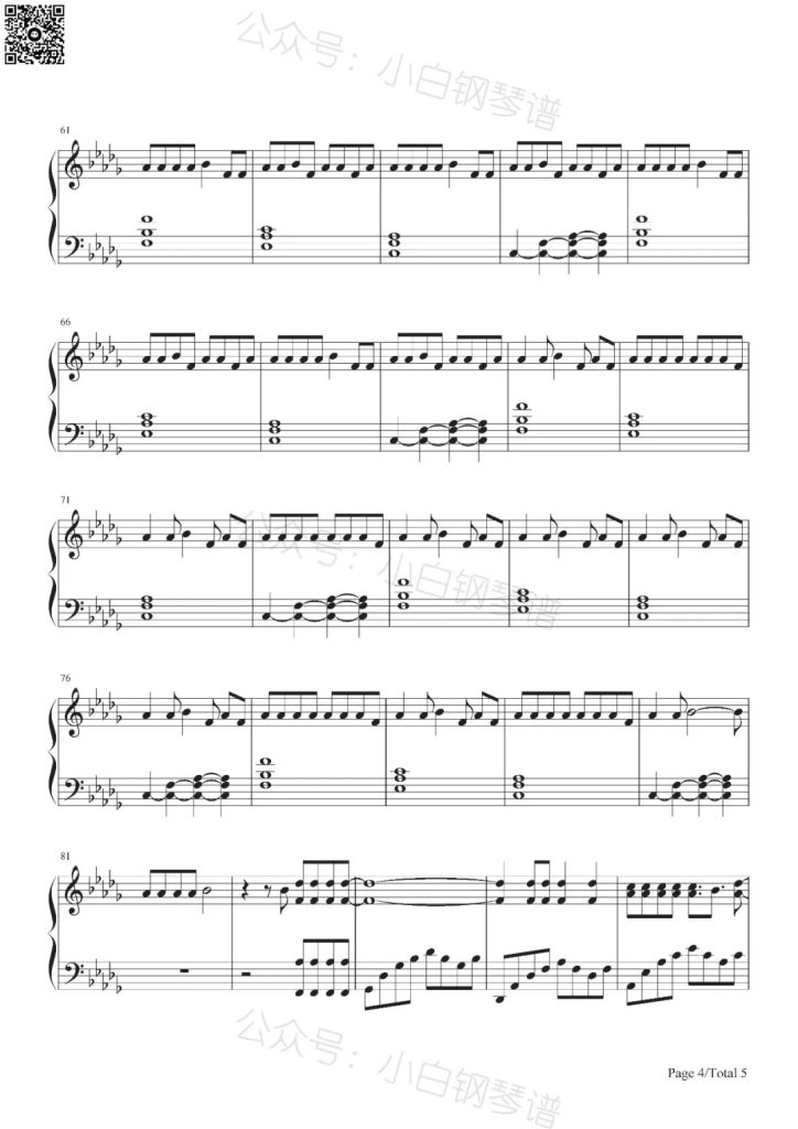 Whatever It Takes 钢琴谱-Imagine Dragons 梦龙乐队