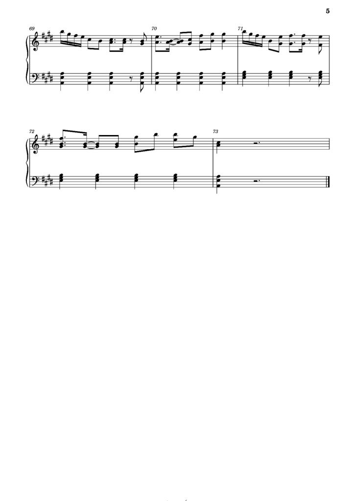 夏日漱石 钢琴曲谱