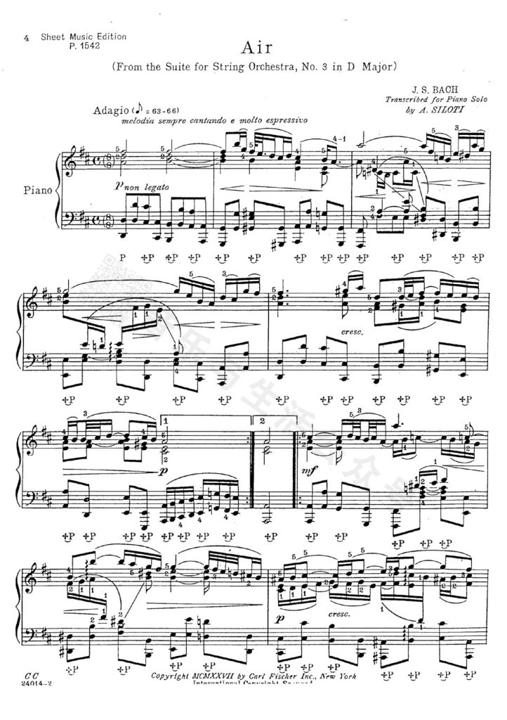 G弦上的咏叹调 原谱