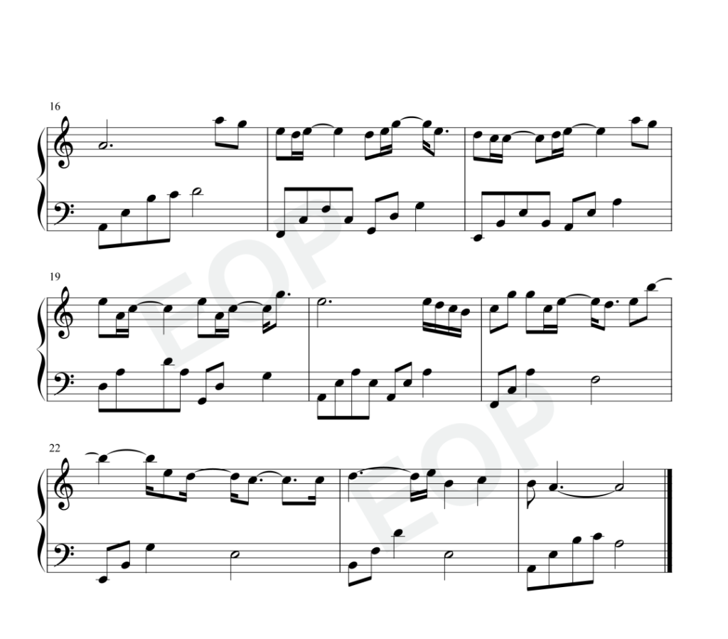 一爱如故 钢琴谱 - 《长歌行》插曲 - 刘宇宁